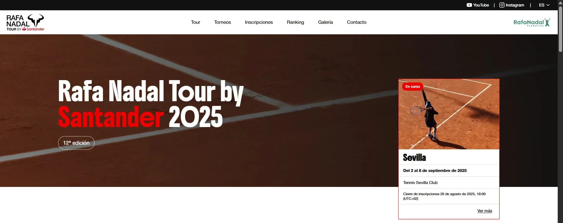 Plataforma de Inscripciones Rafa Nadal Tour
